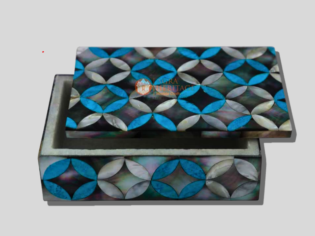 Marble Decorative Jewelry Boxes Inlay Stone Gift